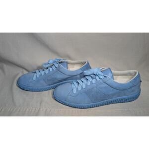 Oxs Italy Womens Woobie Blue Suede Leather Lace Up Sneaker Sz 8 Travel Preppy‎